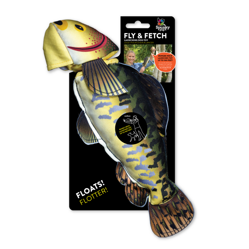 Spunky Pup Dog Toy Fly & Fetch Fish