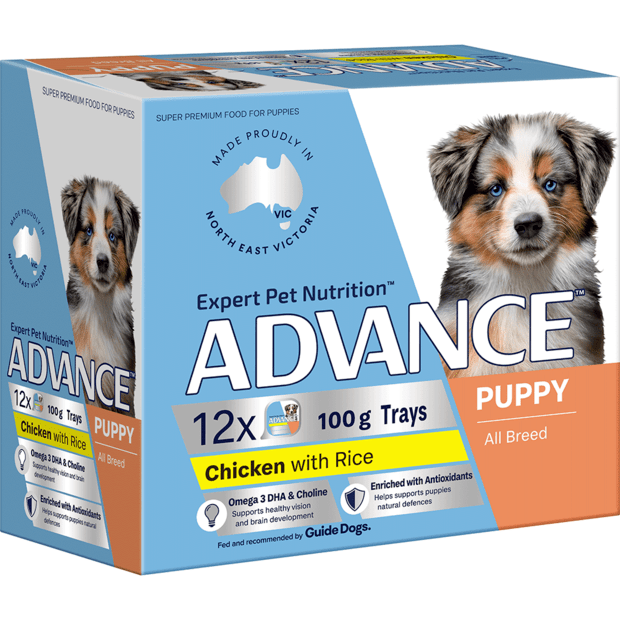 ADVANCE Puppy Single Serve Wet Dog Food Trays Chicken With Rice