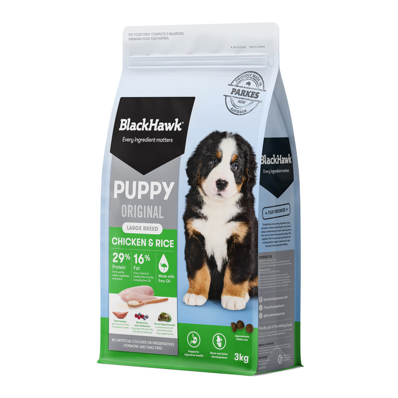 Black Hawk Dry Dog Food Original Puppy Large Breed Chicken & Rice 01