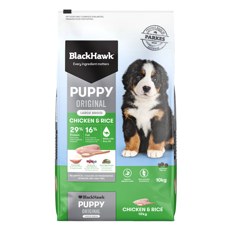 Black Hawk Dry Dog Food Original Puppy Large Breed Chicken & Rice 10kg