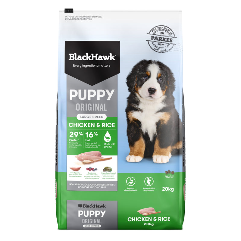 Black Hawk Dry Dog Food Original Puppy Large Breed Chicken & Rice 20kg