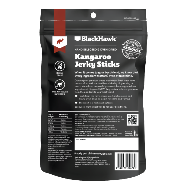 Black Hawk Dog Treats Kangaroo Jerky Sticks 01