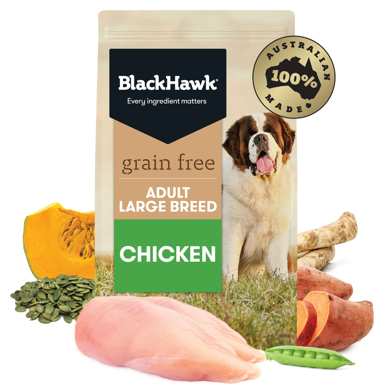 Black Hawk Dry Dog Food Grain Free Adult Large Breed Chicken 01