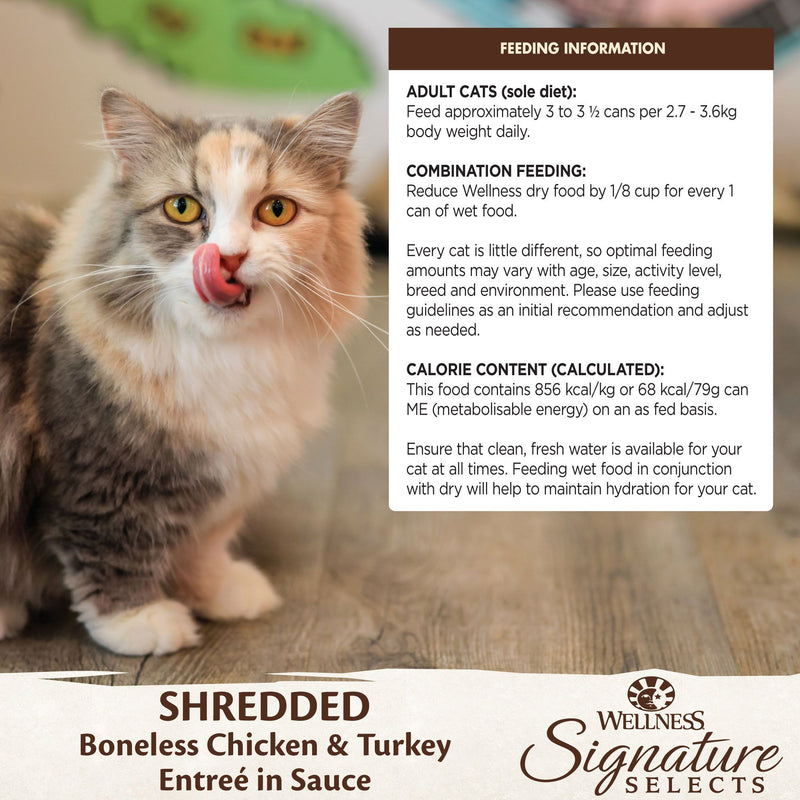 Wellness Core Wet Cat Food Signature Selects Shredded Boneless Chicken & Turkey by Peekapaw