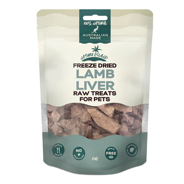 Nature Island Freeze Dried Lamb Liver Human-Grade Raw Pet Treats