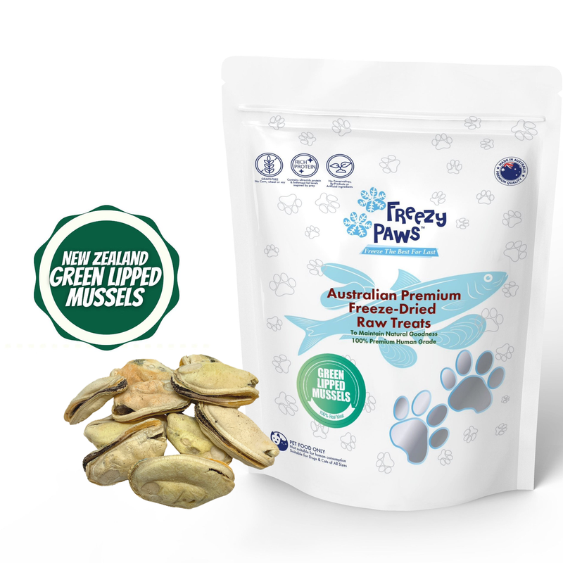 Freezy Paws Freeze Dried Green Lipped Mussels Treats 50g | PeekAPaw Pet Supplies