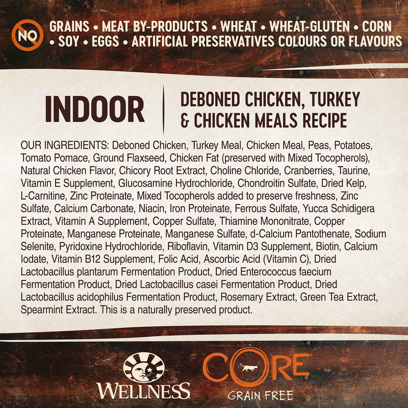 Wellness Core Dry Cat Food Grain Free Indoor: Chicken & Turkey