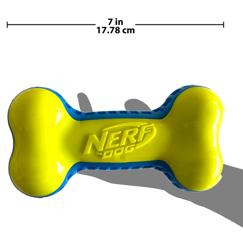 Nerf Dog Toy - Exo Squeak Bone Blue/Green 10.5cm 02