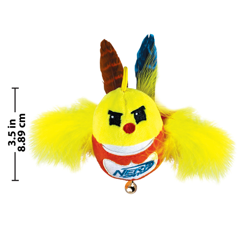 Nerf Cat Toy - Plush Bird with Catnip Pouch & Bell 9cm 05