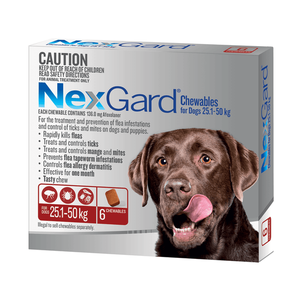NexGard Chewables For Large Dogs 25.1-50kg
