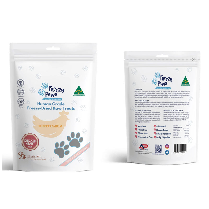 Freezy Paws Freeze Dried Chicken Heart Treats 01