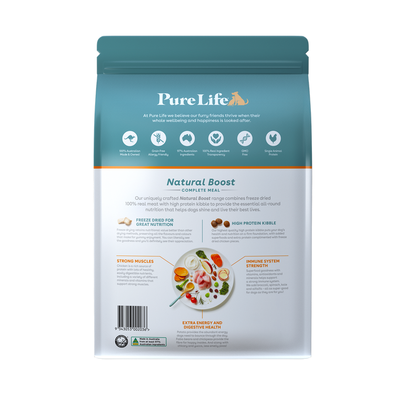 Pure Life Natural Boost Dry Dog Food Adult Australian Chicken