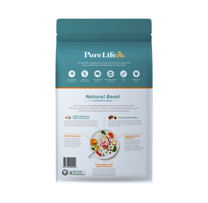 Pure Life Natural Boost Dry Dog Food Adult Australian Chicken