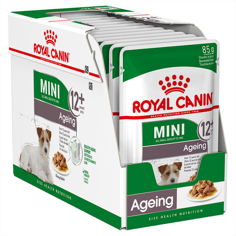 Royal Canin Mini Ageing 12+ 85gx12 Pouches | PeekAPaw Pet Supplies