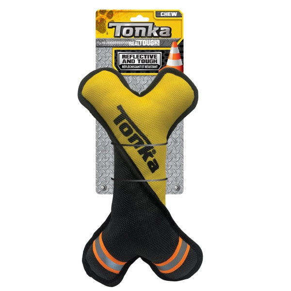 Tonka Dog Toys Tuff - Poly Filled Twist Bone - Yellow/Black 35cm