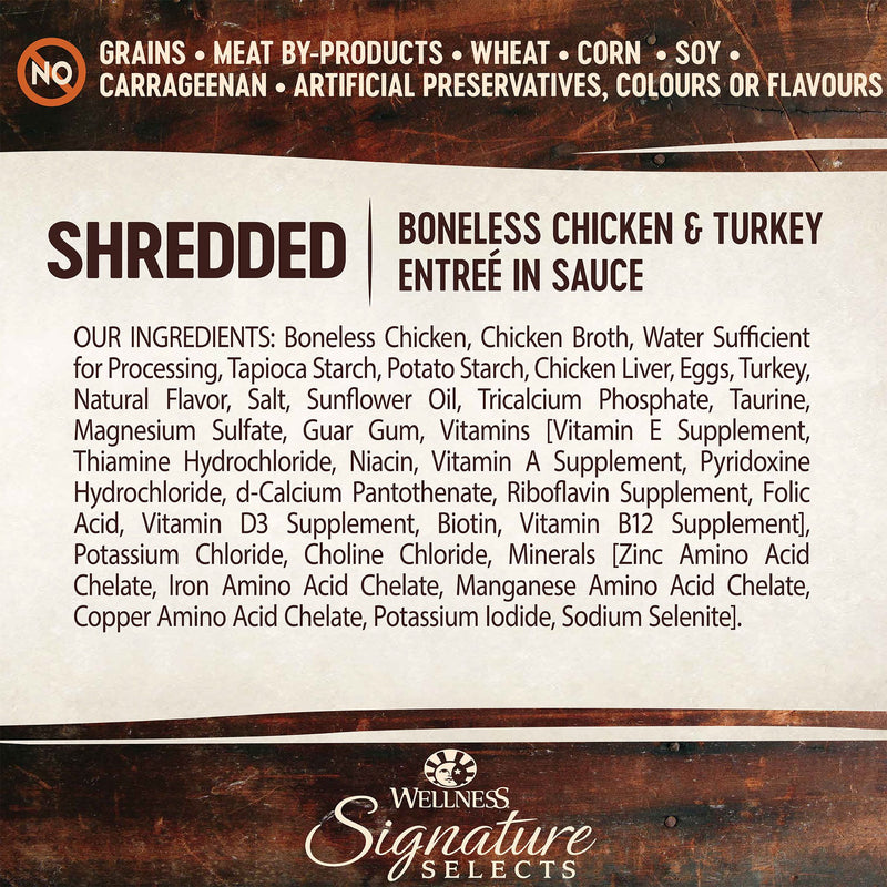 Wellness Core Wet Cat Food Signature Selects Shredded Boneless Chicken & Turkey by Peekapaw