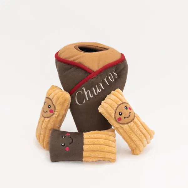 Zippy Paws Dog Toys Plush Burrow - Churros 03