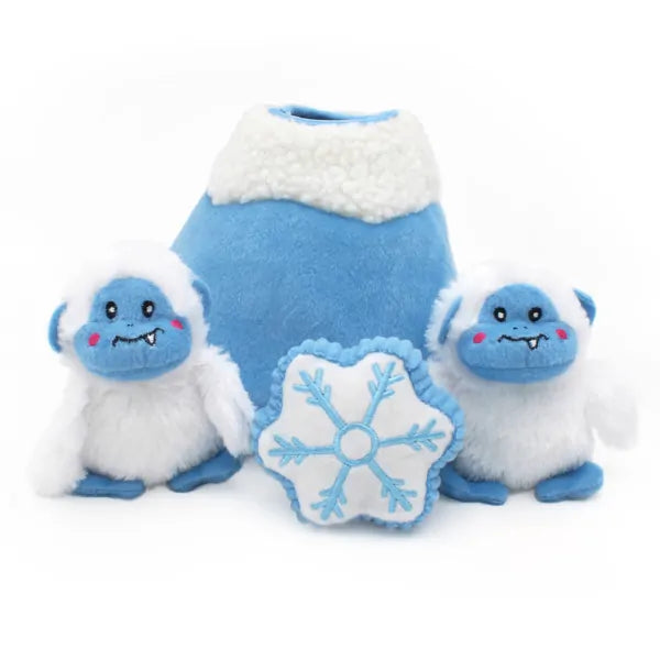 Zippy Paws Dog Toys Plush Burrow - Holiday Yeti Mountain 01