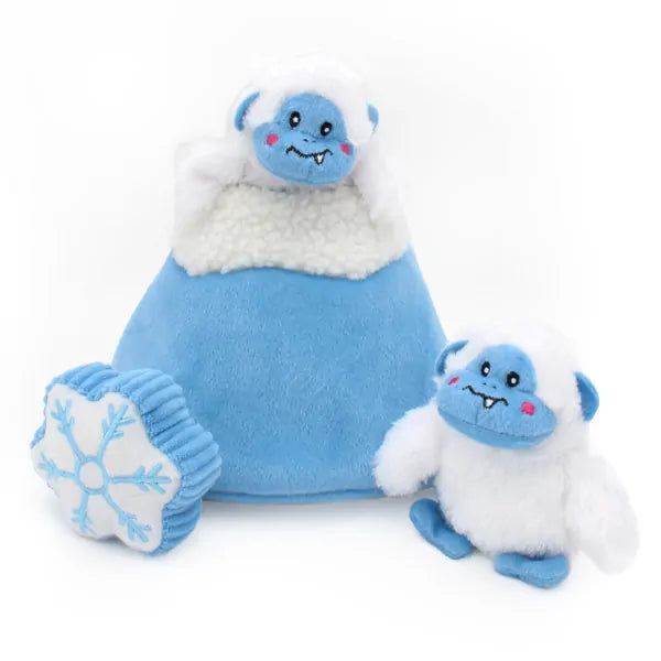 Zippy Paws Dog Toys Plush Burrow - Holiday Yeti Mountain 02