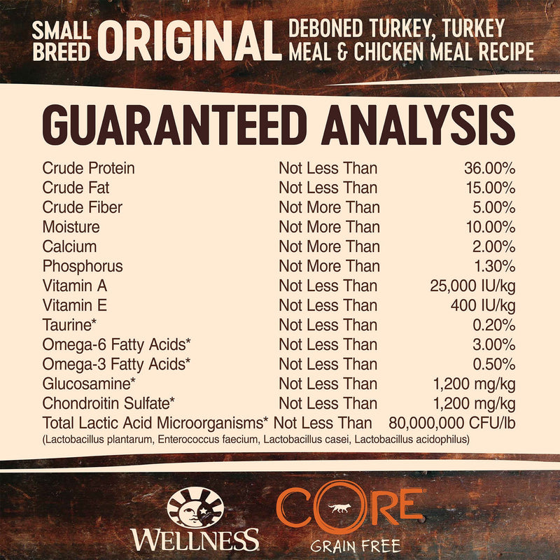 Wellness Core Dry Dog Food Grain Free Small Breed Original: Chicken & Turkey