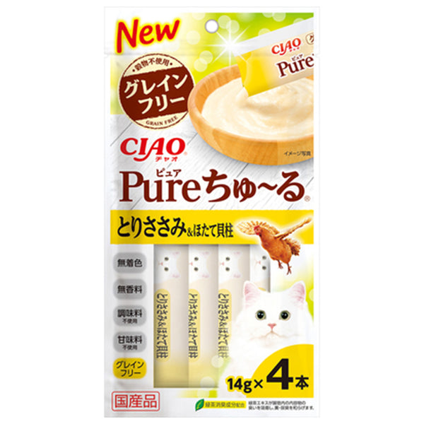 Ciao Cat Treats Churu Pure Chicken & Scallop Recipe 14g x 4