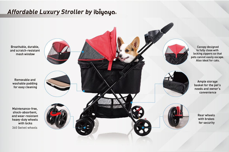 Ibiyaya Easy Strolling Pet Buggy Travel Carriage 12