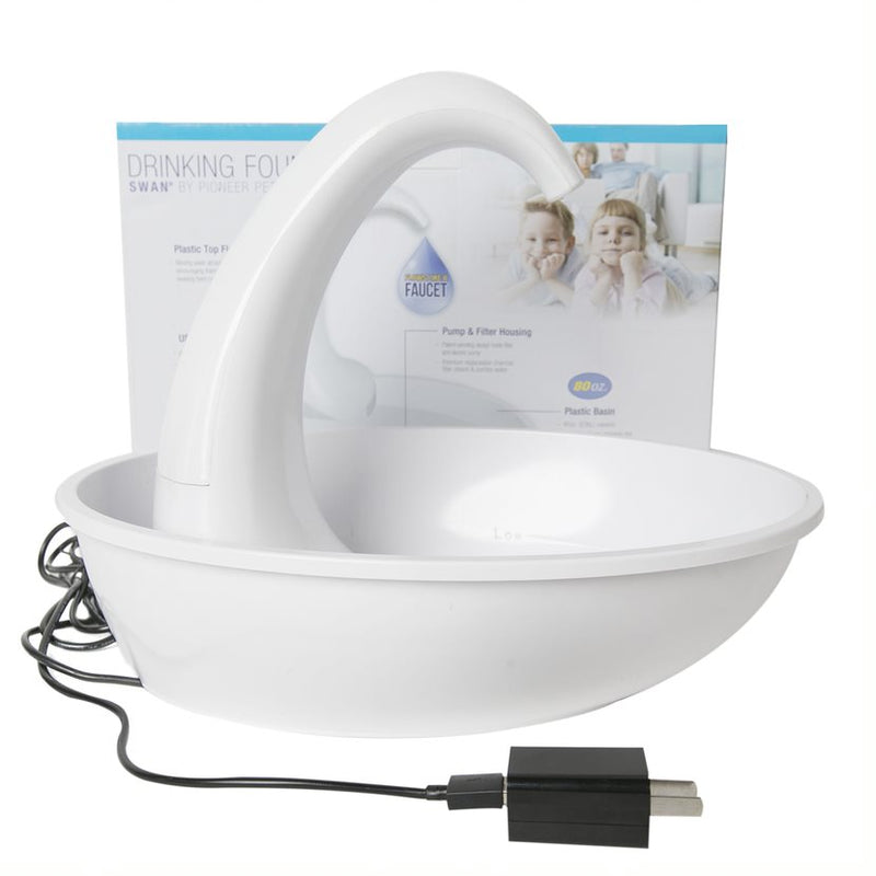 Pioneer Pet Swan Plastic Fountain 2.3 Litres 3075