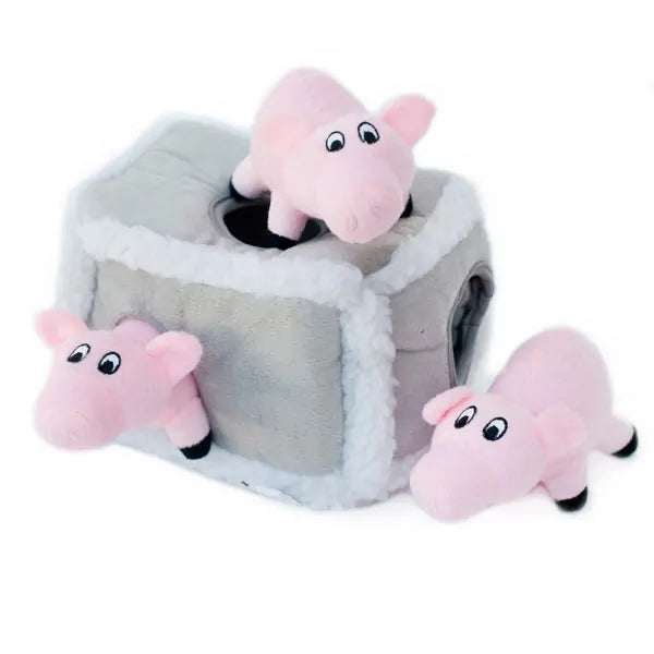 Zippy Paws Dog Toys Plush Burrow - Pen with 3 Pigs 02